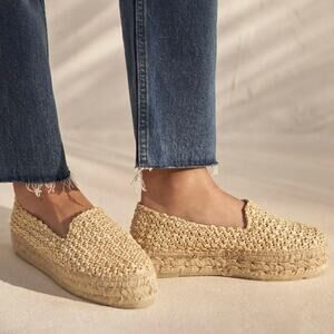 Manebi 'Yucatan' Espadrilles Raffia Net Women's 36 / US 6 Slip On Shoe